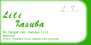 lili kasuba business card